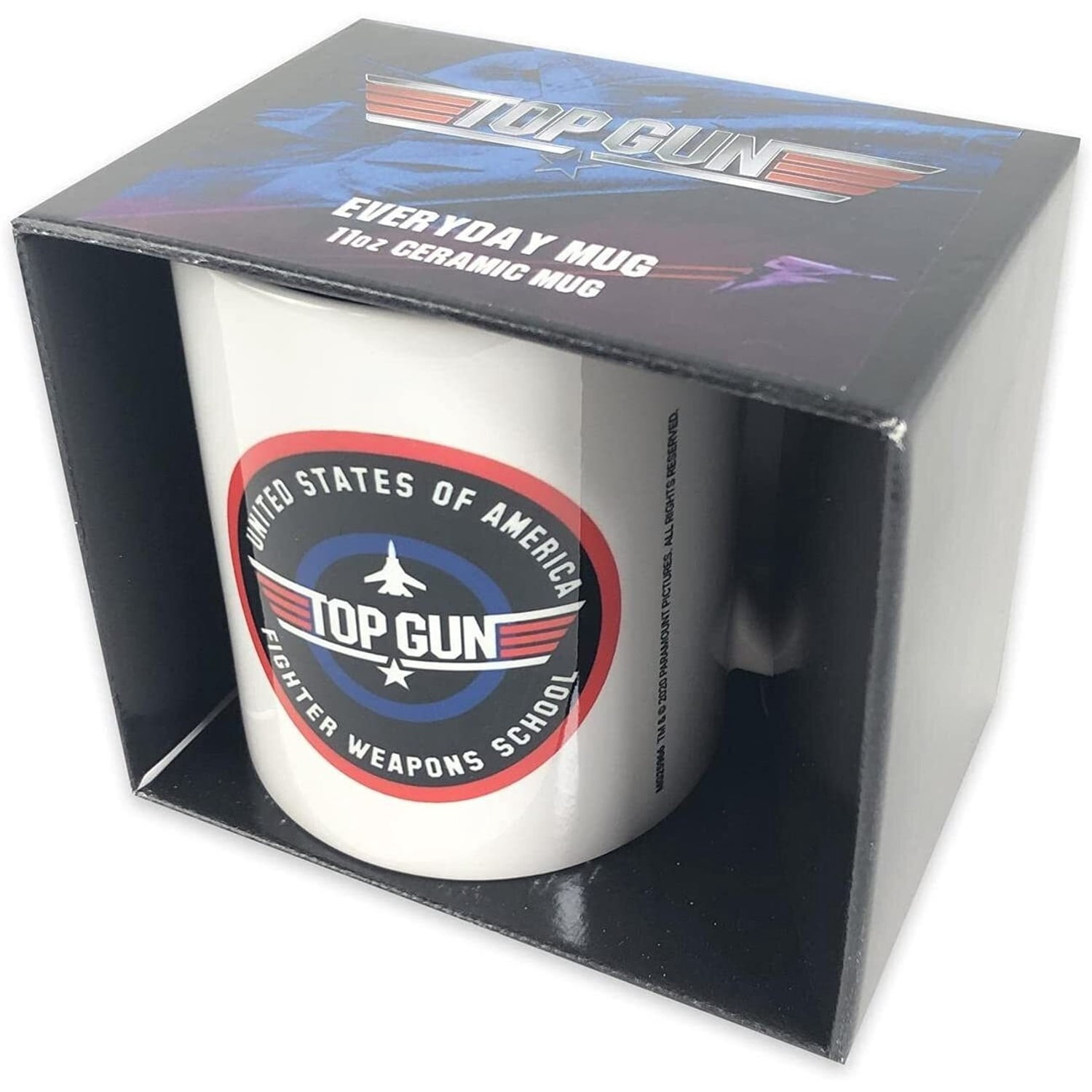 Maglietta Top Gun Fighter Weapons School, Nera, Taglia Grande E Alta, Cotone, Uomo