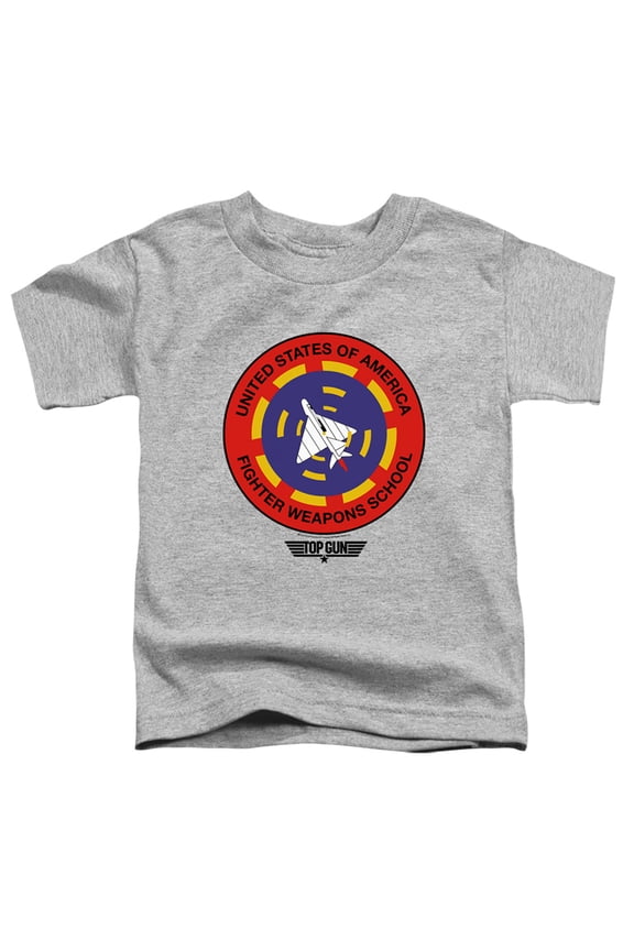Top Gun Fighter Weapons School Unisex Toddler T Shirt for Boys and Girls, Athletic Heather, Large (4T)