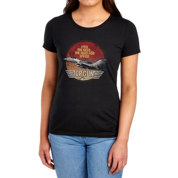 Top Gun Fighter Women's T Shirt, Black, Large