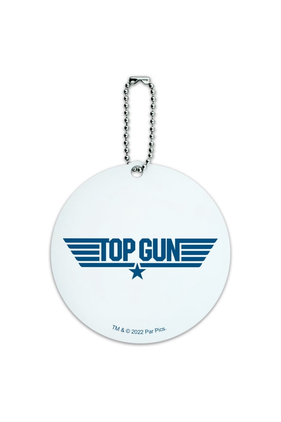 Top Gun Flat Logo Round Luggage ID Tag Card Suitcase Carry-On