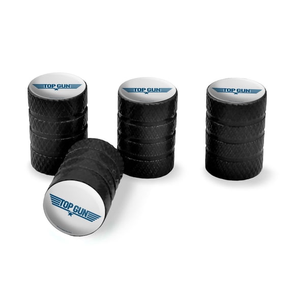 Top Gun Flat Logo Tire Rim Wheel Aluminum Valve Stem Caps