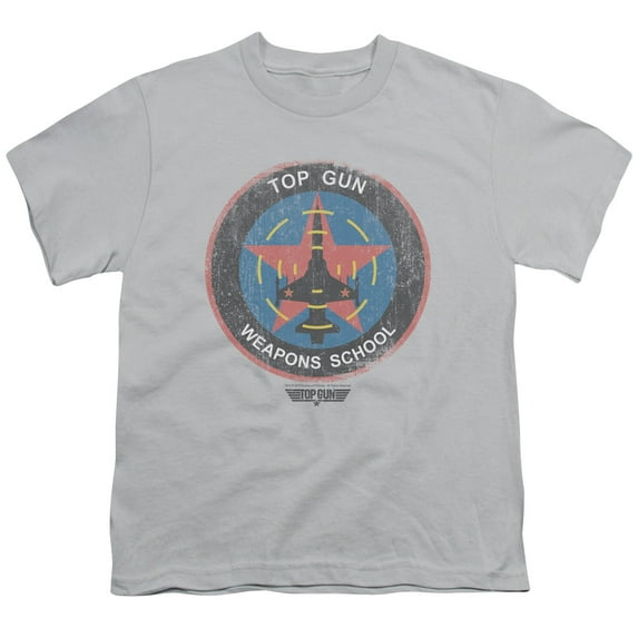 Top Gun Men's Flight School Logo Youth T-shirt Silver
