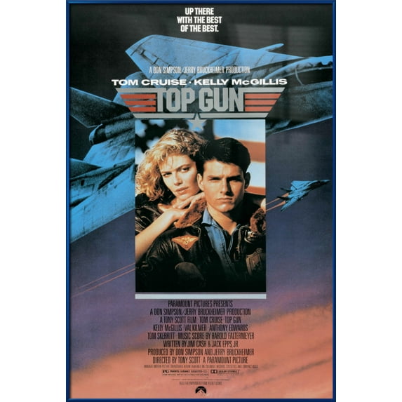Top Gun - Framed Movie Poster (Regular Style) (Size: 24" X 36") (Metallic Blue Plastic Frame)