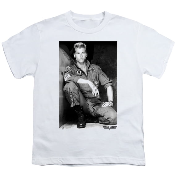 Top Gun Fresh Ice Unisex Youth T Shirt for Boys and Girls, White, Medium