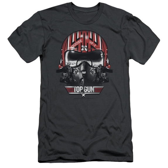 Top Gun Men's Goose Helmet Slim Fit T-shirt Charcoal