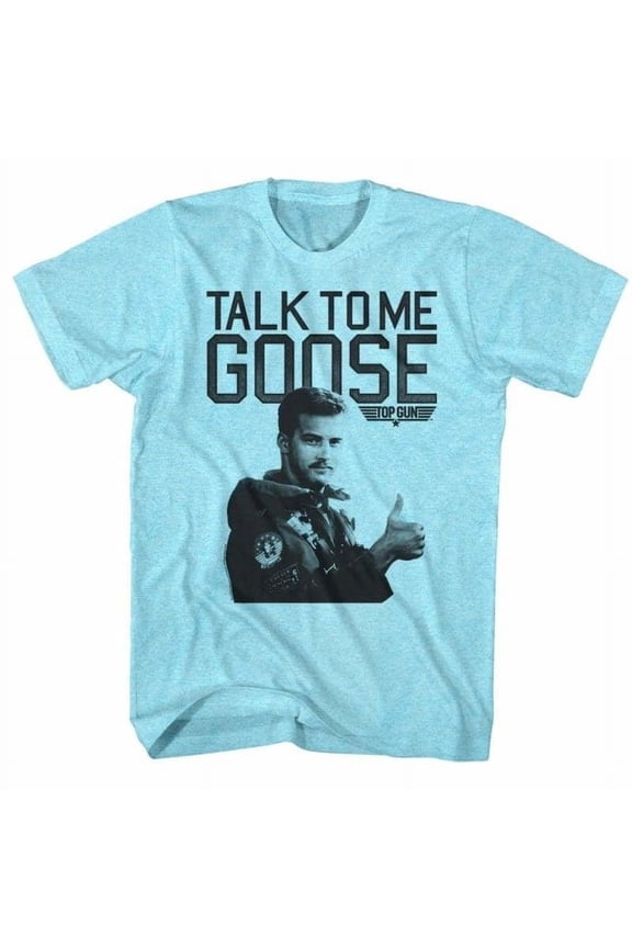 Top Gun Talk To Me Light Blue Heather Adult T-Shirt