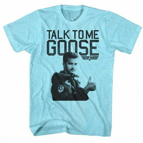 Top Gun Talk To Me Light Blue Heather Adult T-Shirt