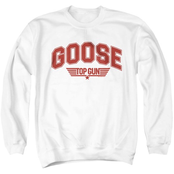 Top Gun Goose Varsity Unisex Adult Crewneck Sweatshirt, White, 5X-Large