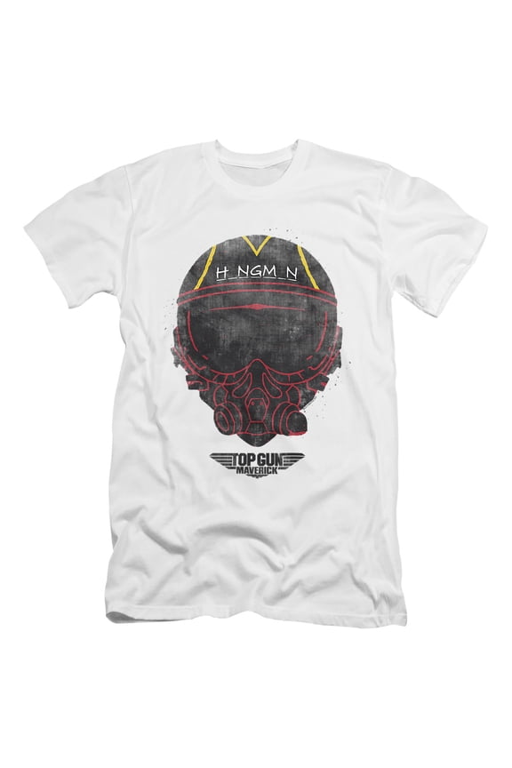 Top Gun Hangman Helmet Unisex Adult Canvas Brand T Shirt, White, Medium
