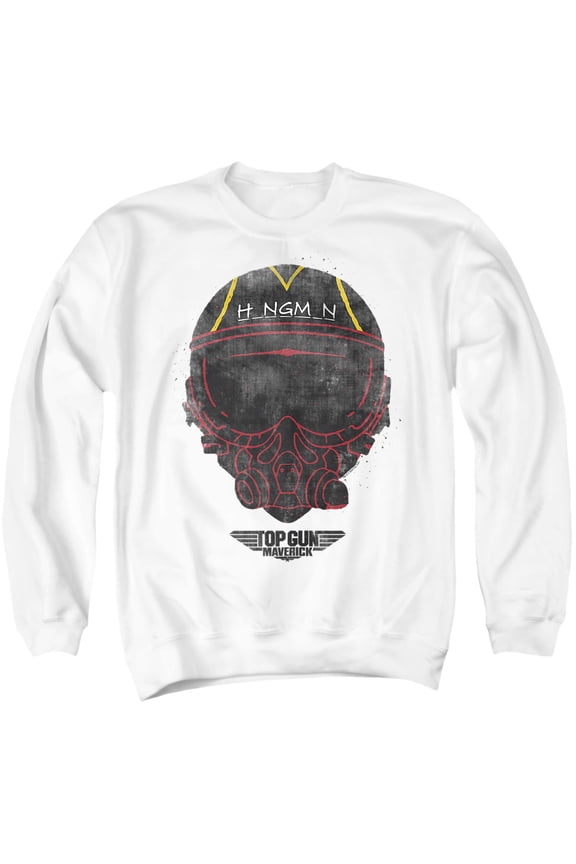 Top Gun Hangman Helmet Unisex Adult Crewneck Sweatshirt, White, X-Large