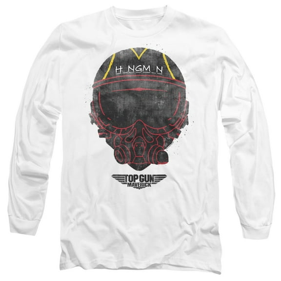 Top Gun Hangman Helmet Unisex Adult Long-Sleeve T Shirt, White, X-Large