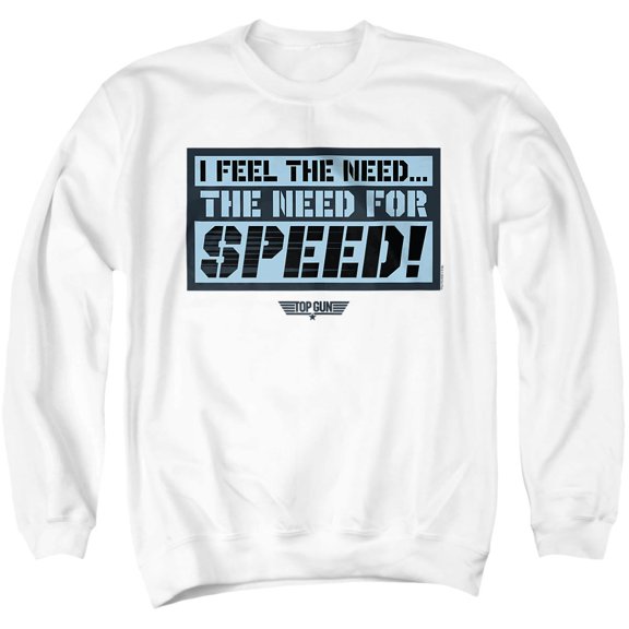 Top Gun I Feel the Need Unisex Adult Crewneck Sweatshirt, White, Large