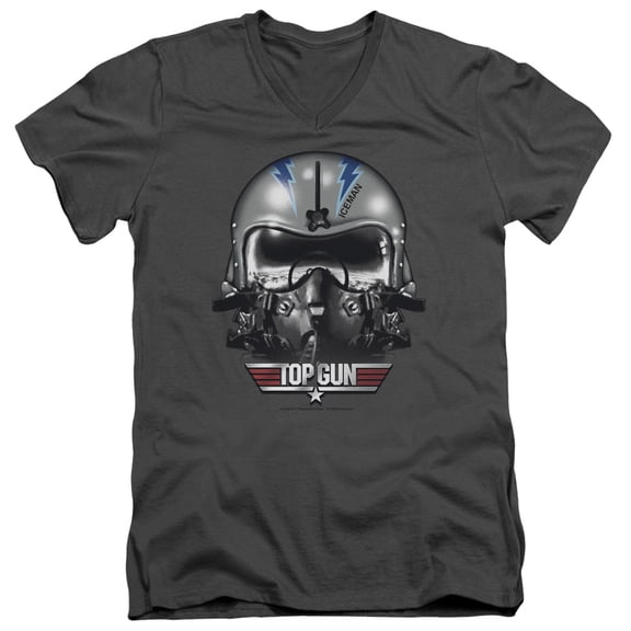 Top Gun - Iceman Helmet - Slim Fit V Neck Shirt - Medium