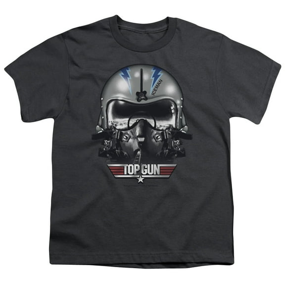 Top Gun Men's  Iceman Helmet Youth T-shirt Charcoal