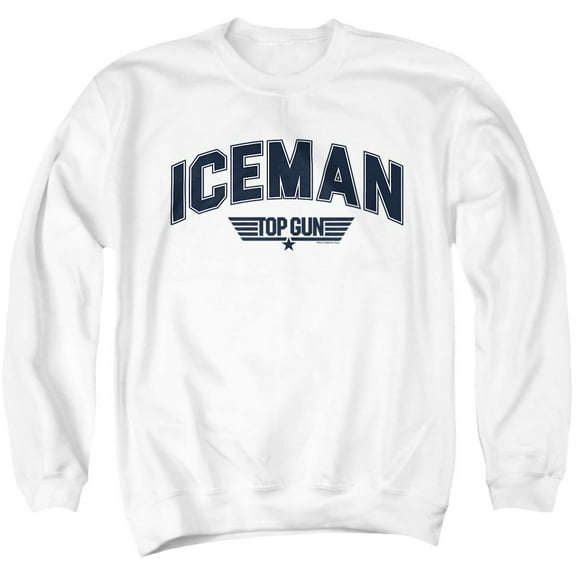 Top Gun Iceman Varsity Unisex Adult Crewneck Sweatshirt, White, Small
