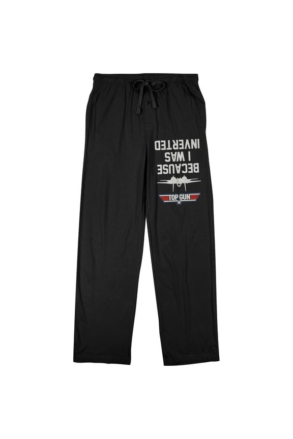 Top Gun Inverted Quote Men's Black Drawstring Sleep Pajama Pants-S