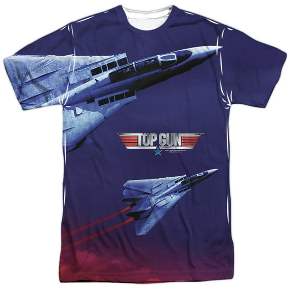 Top Gun Jets In Motion Unisex Adult Front Only Sublimated T Shirt for Men and Women, White, 3X-Large
