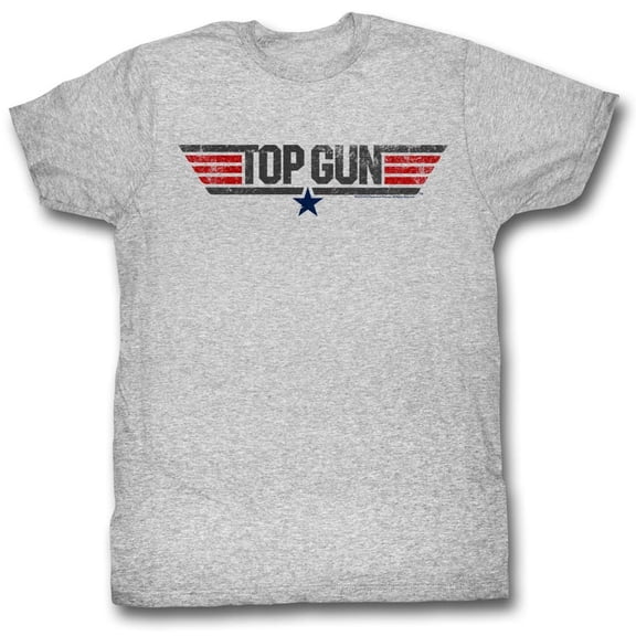 Top Gun LOGO 3X T-shirt Gray Heather Adult Men's Unisex Short Sleeve T-shirt