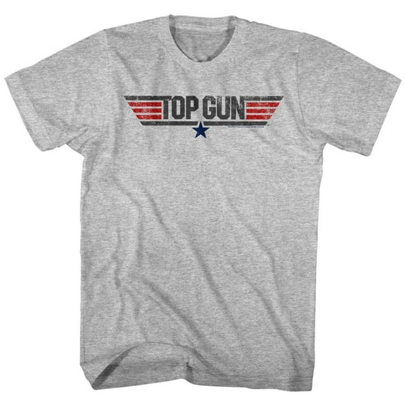 Top Gun Logo Gray Heather Adult T-Shirt 3Xlt