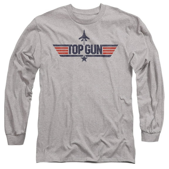 Top Gun Logo Grey Unisex Adult Long-Sleeve T Shirt (2X-Large) Logo Grey