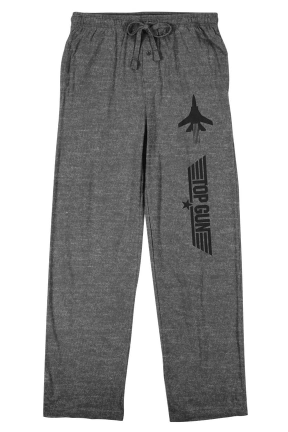 Top Gun Logo Men's Graphite Heather Sleep Pajama Pants-Large