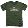 thumbnail image 1 of Top Gun Logo Unisex Adult Heather T Shirt, Military Green Heather, Small, 1 of 4
