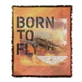 thumbnail image 1 of Top Gun: Maverick Blanket, 50"x60" Born to Fly Woven Tapestry Cotton Blend Fringed Throw Blanket, 1 of 6
