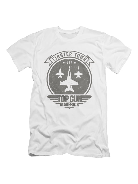 Top Gun Maverick Fighter Town Unisex Adult Canvas Brand T Shirt, White, Small