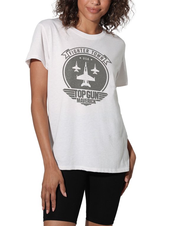 Top Gun Maverick Fighter Town Women's Loose T-Shirt, White, 2X-Large