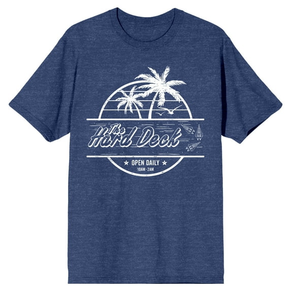 Top Gun Maverick Hard Deck Bar Logo Men's Navy Heather T-Shirt-Large