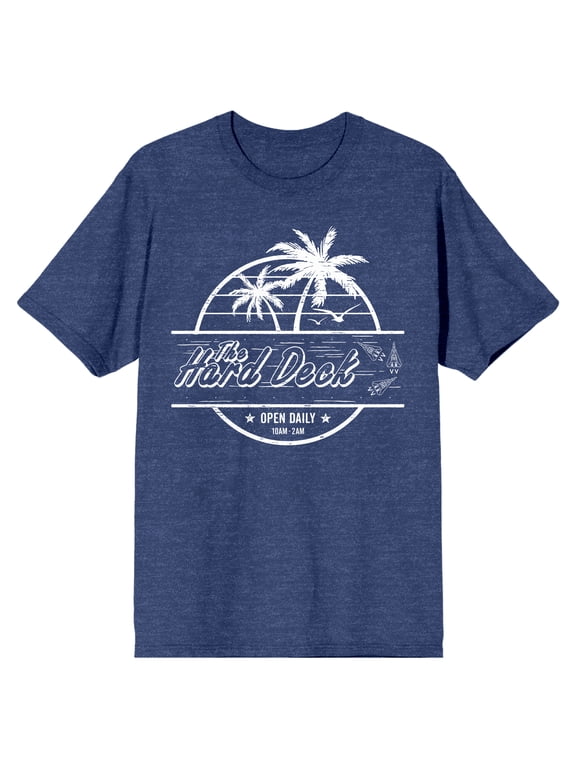 Top Gun Maverick Hard Deck Bar Logo Men's Navy Heather T-Shirt-Large