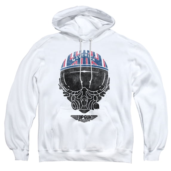 Top Gun Maverick Helmet Adult Pull-Over Hoodie, White, 2X-Large