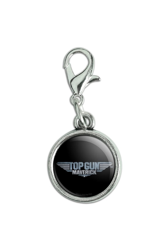 Top Gun: Maverick Logo Antiqued Bracelet Pendant Zipper Pull Charm with Lobster Clasp