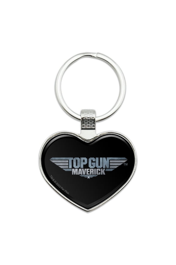 Top Gun: Maverick Logo Keychain Heart Love Metal Key Chain Ring