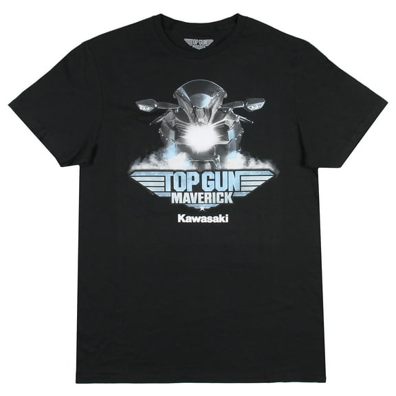 Top Gun Maverick Mens' Kawasaki Motorcycle Headlight Graphic Print T-Shirt