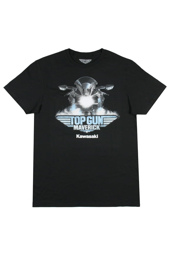 Top Gun Maverick Mens' Kawasaki Motorcycle Headlight Graphic Print T-Shirt
