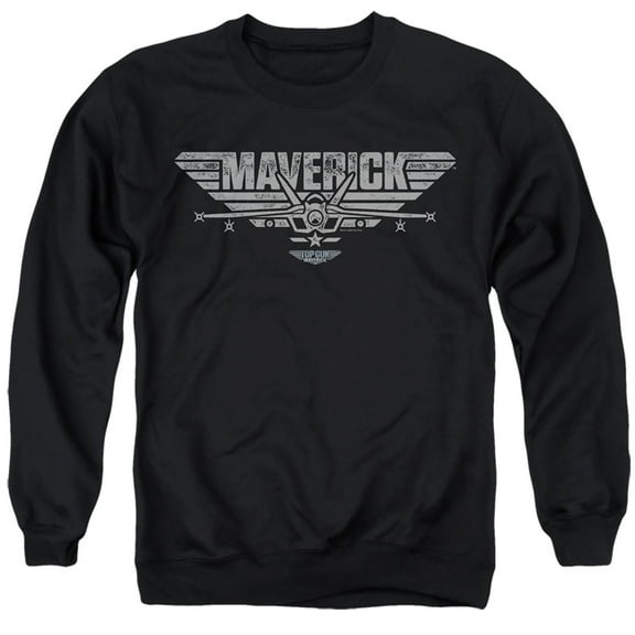 Top Gun: Maverick Plane Logo Unisex Adult Crewneck Sweatshirt (Medium) Black