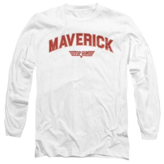 Top Gun Maverick Varsity Unisex Adult Long-Sleeve T Shirt, White, Medium