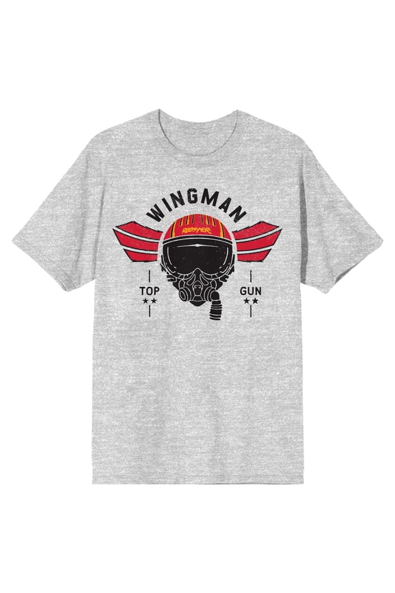 Top Gun Maverick Wingman Men's Gray Heather T-Shirt-XXL
