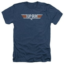 Top Gun Men's  Distressed Logo Heather T-shirt Navy