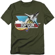 Top Gun Mens Distressed Logo T-shirt Military Green