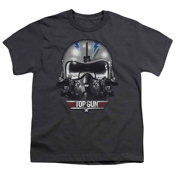 Top Gun Men's  Iceman Helmet Youth T-shirt Charcoal
