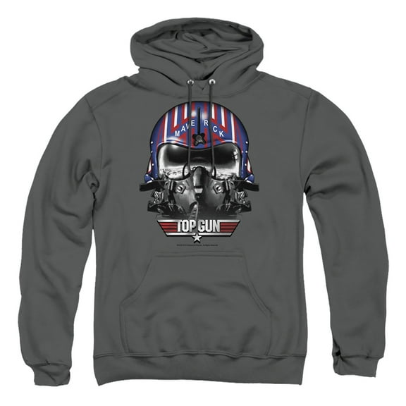 Top Gun Men's Maverick Helmet Hooded Sweatshirt Charcoal