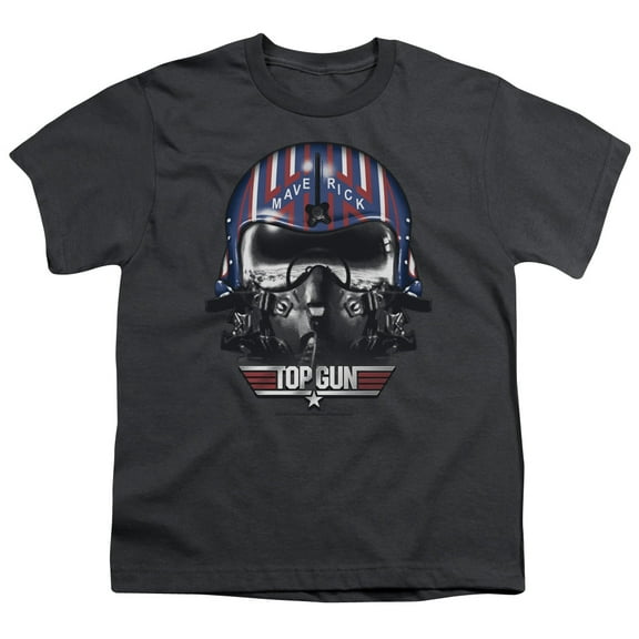Top Gun Men's  Maverick Helmet Youth T-shirt Charcoal