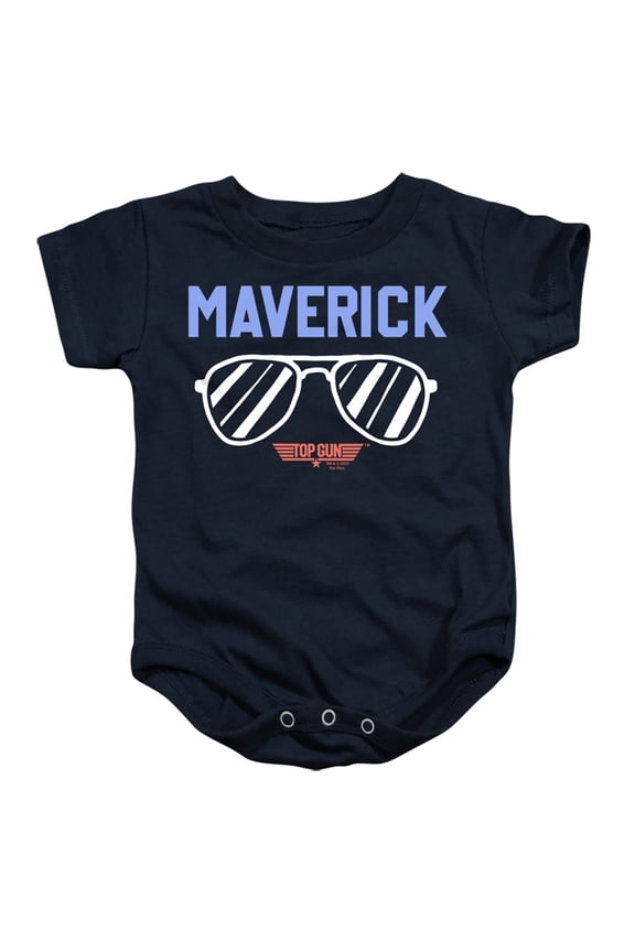 Top Gun Mini Maverick Unisex Infant Snap Suit for Baby,Navy, 6 Months