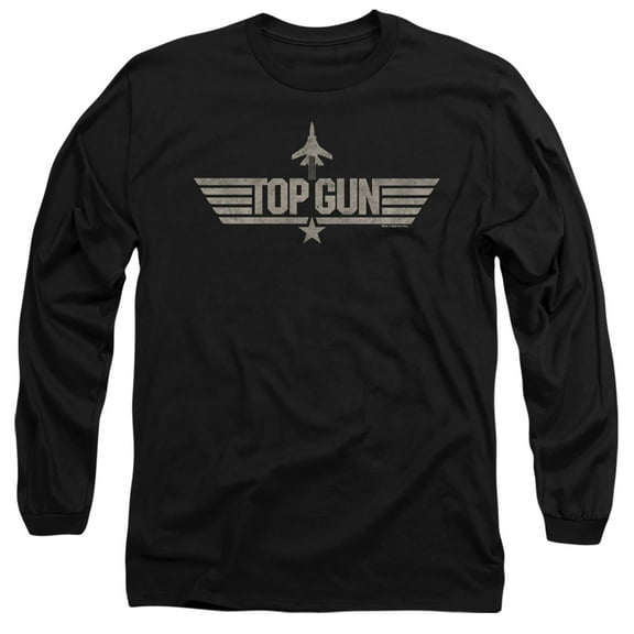Top Gun Monotoned Logo Unisex Adult Long-Sleeve T Shirt (Medium) Monotoned Logo