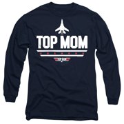 Top Gun Mothers Day Top Mom Unisex Adult Long-Sleeve T Shirt, Navy, Large