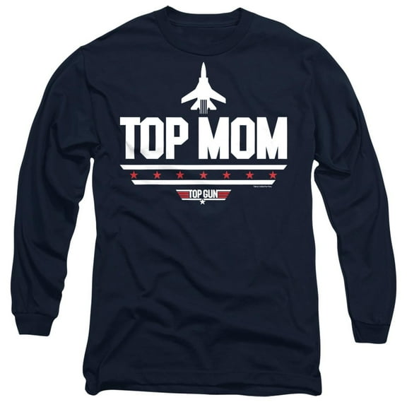 Top Gun Mother's Day Top Mom Unisex Adult Long-Sleeve T Shirt, Navy, Medium