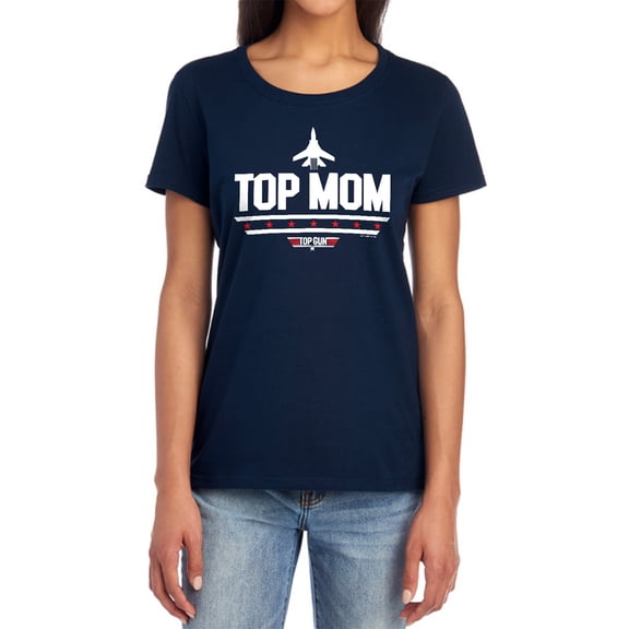 Top Gun Mother's Day Top Mom Women's T Shirt, Navy, Medium