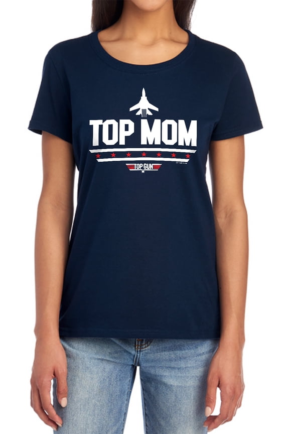 Top Gun Mother's Day Top Mom Women's T Shirt, Navy, Medium